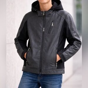 Boys Urban Republic Full-Zip Hooded Jacket | Black Coat | Size L (14/16) | NWOT